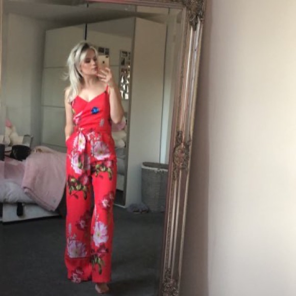 Ted Baker Floral Print V-Neck Jumpsuit w/ Tags - Picture 8 of 10